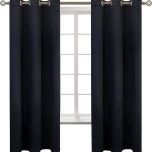 BGment Black Blackout Curtains for Bedroom 63” X 42” Room Darkening Light Blocki